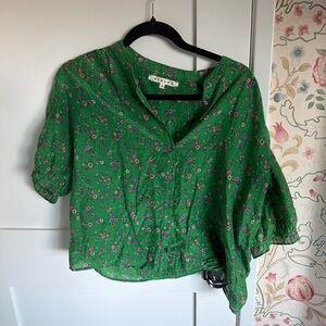 XiRENA Green Floral Blouse
